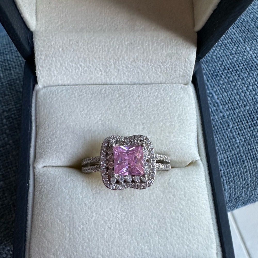 Dazzling Pink and Silver Women's Ring